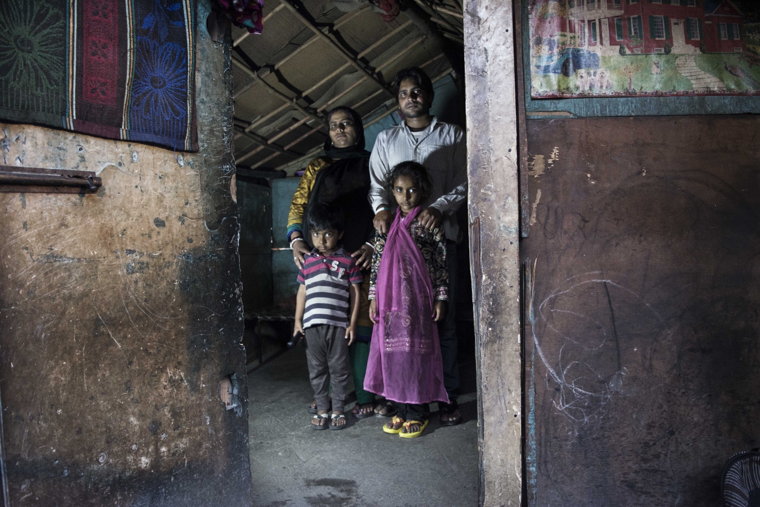 Rohit Sisodia (32), along with her wife, Sunita (30) and two children. His occupation as a blacksmith suffered a lot after the demolishment."No one comes here, away from the road to this settlement for getting their job done.They usually hire roadside blacksmiths," says Rohit