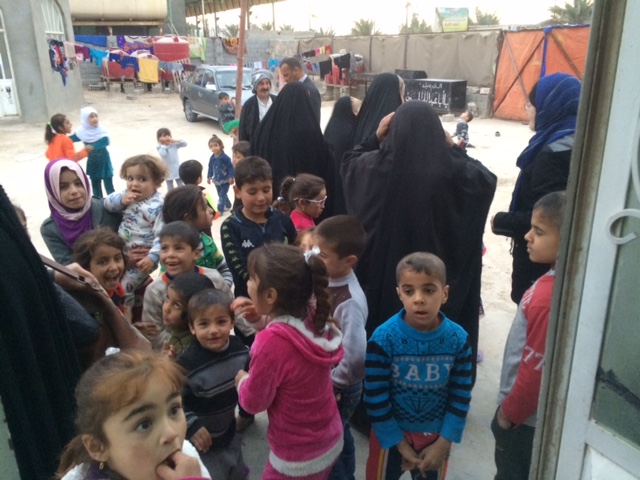 families that fled Mosel, living near Najaf