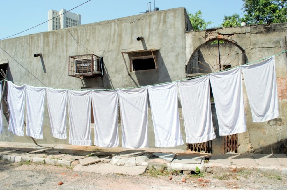Clothes left to dry in the sun.
