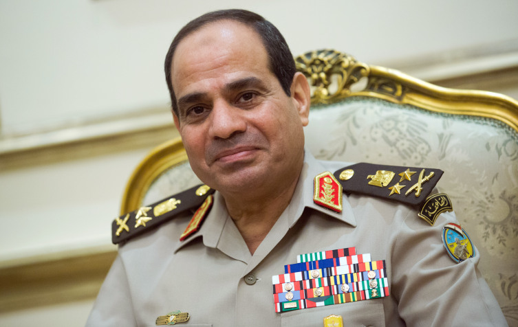 Egyptian First Deputy Prime Minister Vice and Minister of Defense, General Abdel Fattah al-Sisi sits in the Defense Ministry in Cairo, Egypt, 01 August 2013. Westerwelle is holding political talks with representatives from the government and the opposition. Photo by: Michael Kappeler/picture-alliance/dpa/AP Images