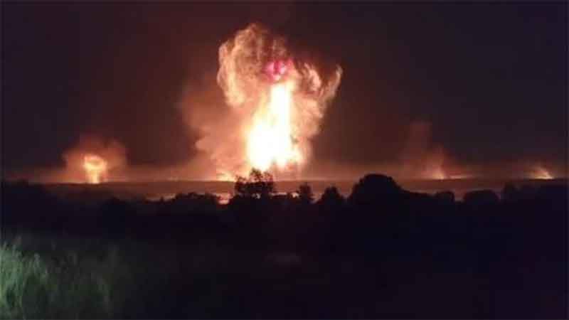 explosion at Russian arms depot