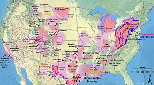 US Shale plays. Source EIA.