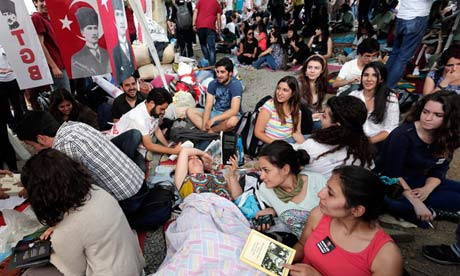 Turkish protesters in Istanbul.