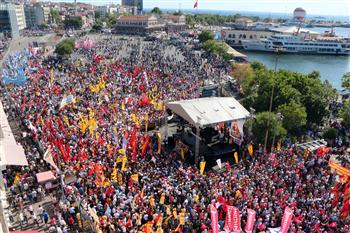 Thousands attended to the commemoration demonstration of the 1993 Sivas massacre a week before its 20th anniversary. DHA photo 