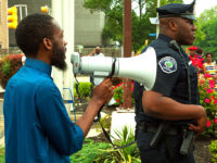 Protester and Cop in Camden, NJ