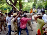 ABVP Activists Try To Storm Amnesty Office In Bangalore