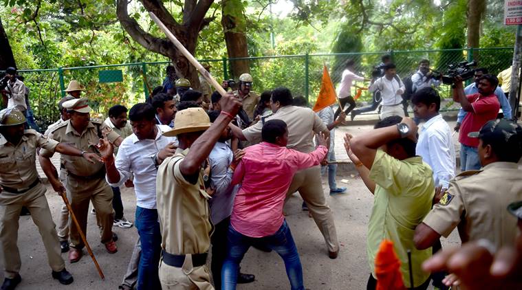 Protest against Amnesty International India in Bengaluru