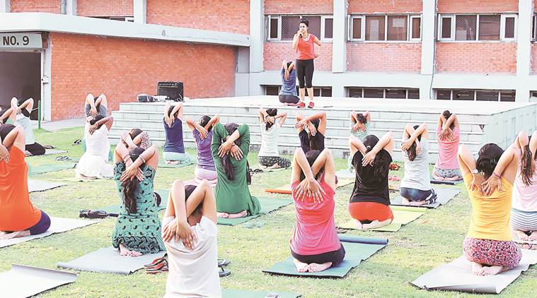 Yoga training camp at PU hostel, Express photo