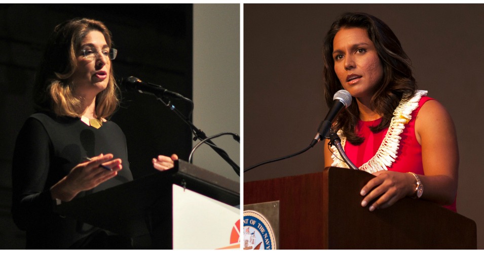 Author and activist Naomi Klein and Rep. Tulsi Gabbard (D-Hawaii) are traveling to North Dakota to support the Standing Rock Sioux Tribe. (Photos: Joe Mabel, U.S. Pacific Fleet/flickr/cc)