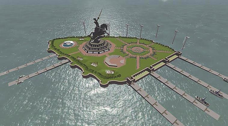Concept plan of the Shivaji Memorial in Arabian Sea. courtesy: Maharashtra government.