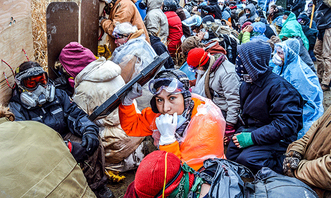 The Standing Rock front lines. Photo by Rob Wilson. 