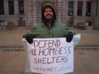 Quinn Parks, Green Party Candidate for St. Louis Alderman at Picket to Defend New Life.