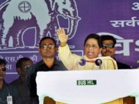 Agra: Bahujan Samaj Party chief Mayawati addressing the crowd  during a mega rally in Agra on Sunday. PTI Photo  (PTI8_21_2016_000111A) *** Local Caption ***