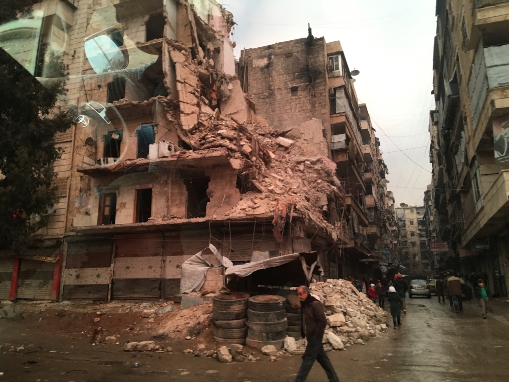 Destroyed neighborhood in Homs