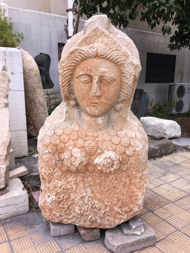 One of the artifacts on the grounds of the National Museum in Damascus