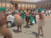 Tamil Nadu farmers strip outside Prime Minister Narendra Modi's Office in protest demanding waiver of loans