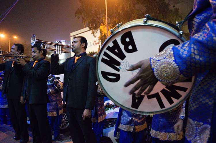 Band wallahs performing at a wedding in Rajouri Garden, New Delhi. Photo Courtesy: Sadia Akhtar