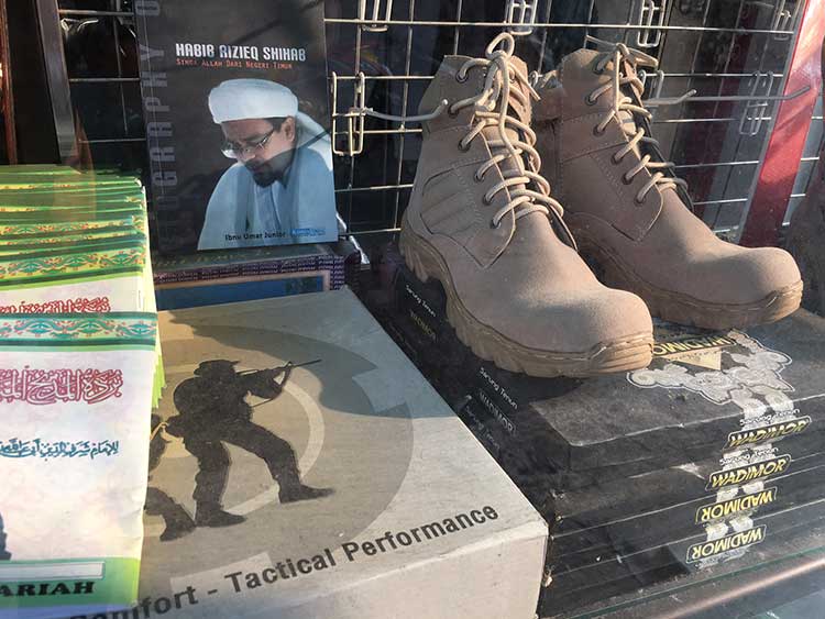 Islamic Defender's Front (FPI) goodies on display in Jakarta