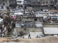 A flooded quarter in northern Gaza’s Jabaliya refugee camp, February 2017. Gaza’s beleaguered sewage system is overwhelmed during heavy rains, causing flooding and forcing families to evacuate from their homes. Anne Paq ActiveStills