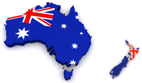 Australia New Zealand Map Flag