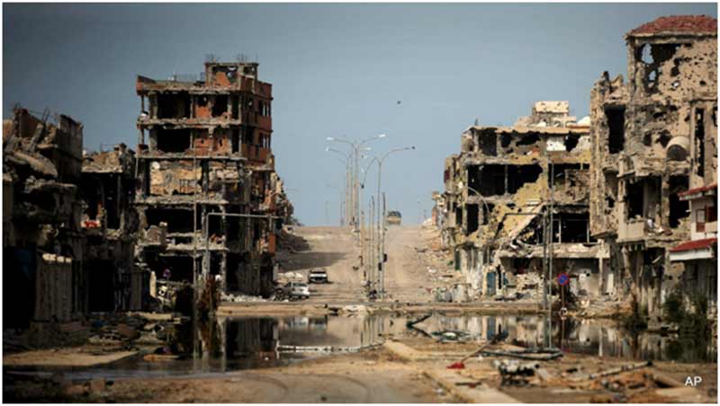 October 2011: A ravaged Sirte is evidence of the ferocity of the heroic battle staged by loyalist forces againstthe invaders.