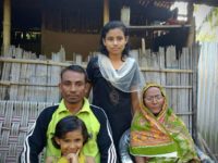 Ashraf Ali along with his daughters an octogenarian motherat his residence in 1 No. Sonjauli village of Dimakuchi in Udalguri of Assam on Thursday.
