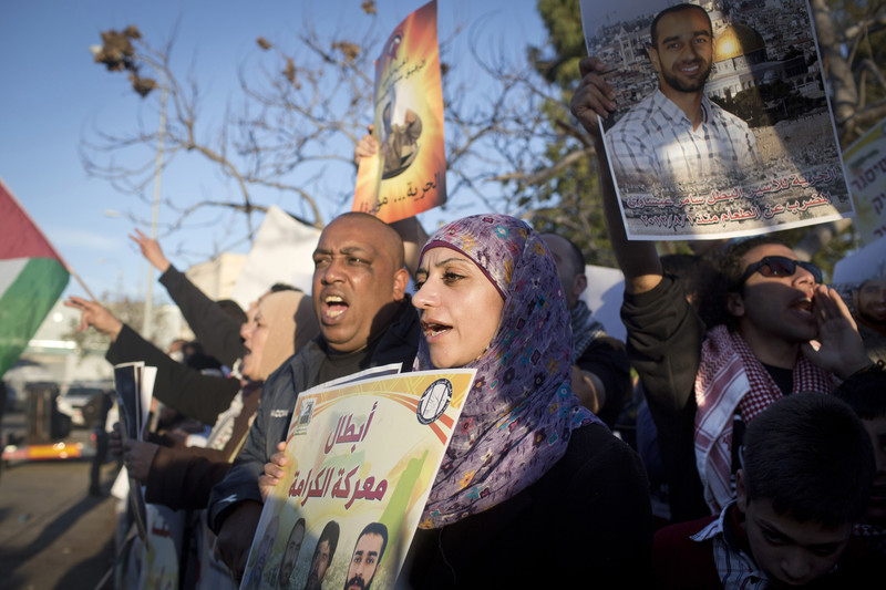  Shireen Issawi during a protest in solidarity with her brother Samer, then on hunger strike, outside Ramle prison in February 2013. Oren Ziv ActiveStills
