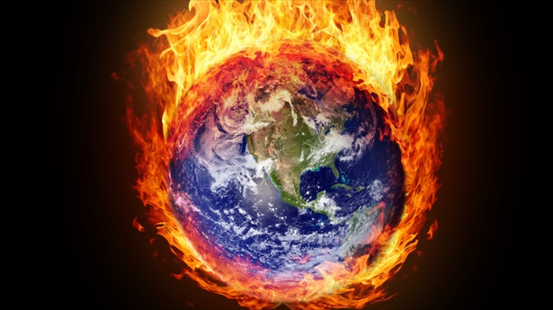burning globe earth