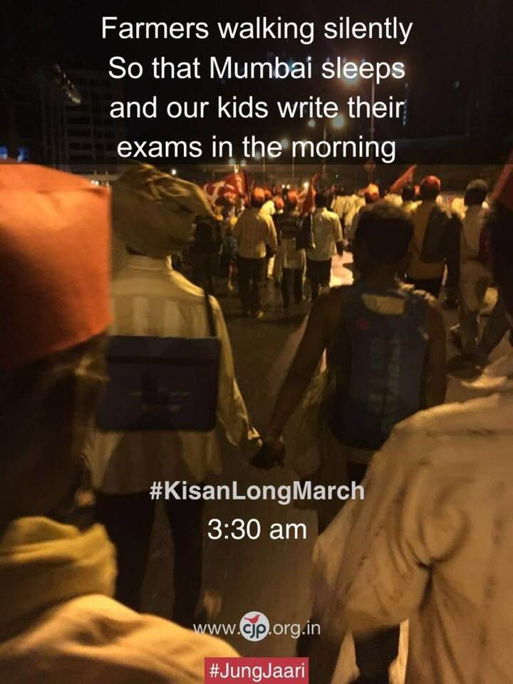 farmers march at night