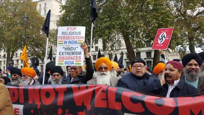 Kashmiris Sikhs protest Modis London Visit