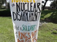 Banner held outside of Nuclear Submarine Base, King’s Bay, GA