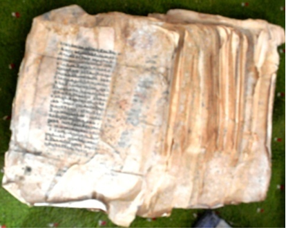 A significant manuscript in Sharda script ravaged by flood