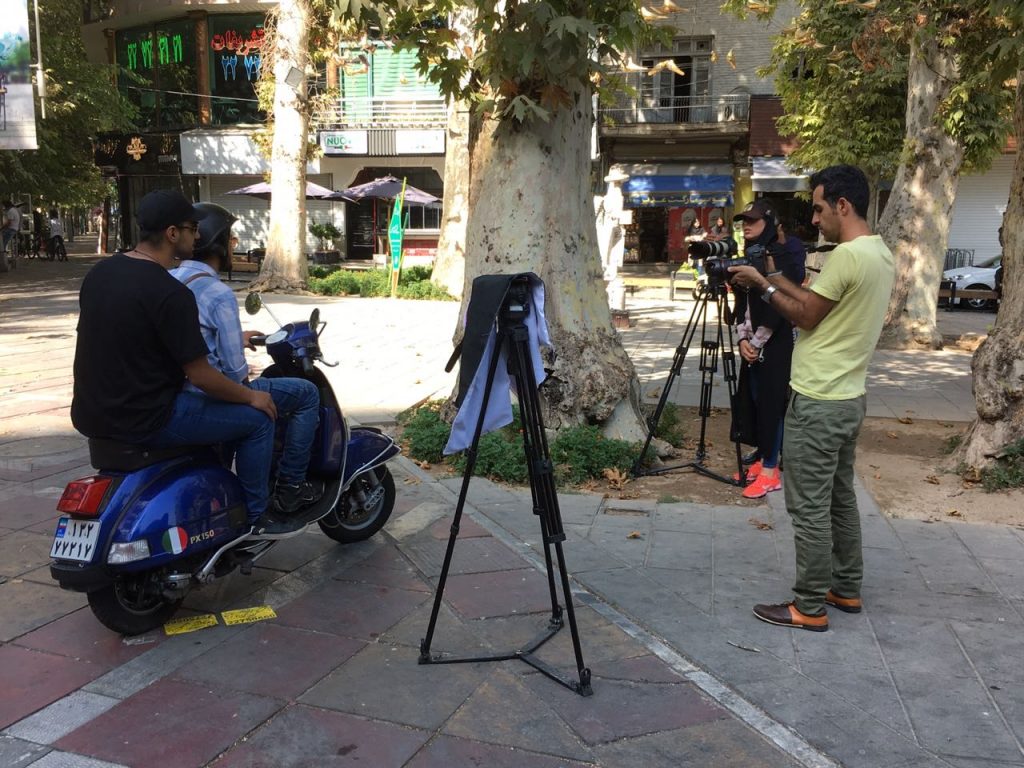 young filmmakers working on the streets of Tehran