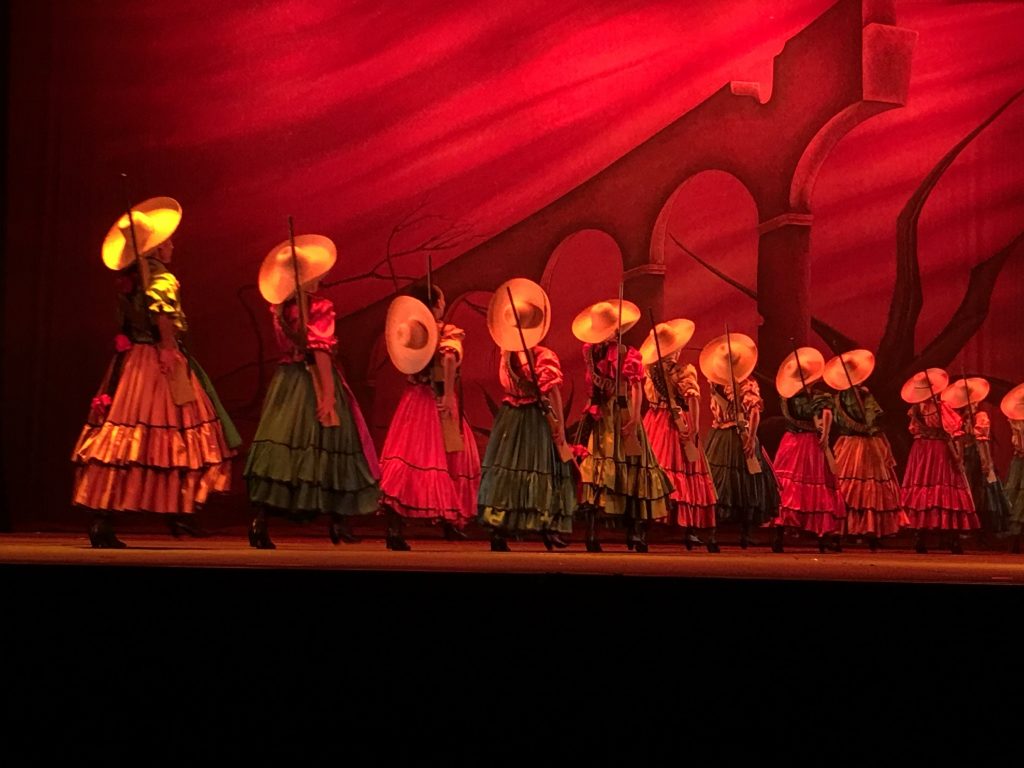 National Folcloric Ballet of Mexico girls marching joining revolution