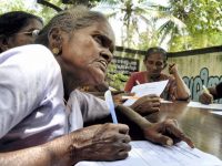Old women appear in the 4th standard examination in Kerala Literacy Mission