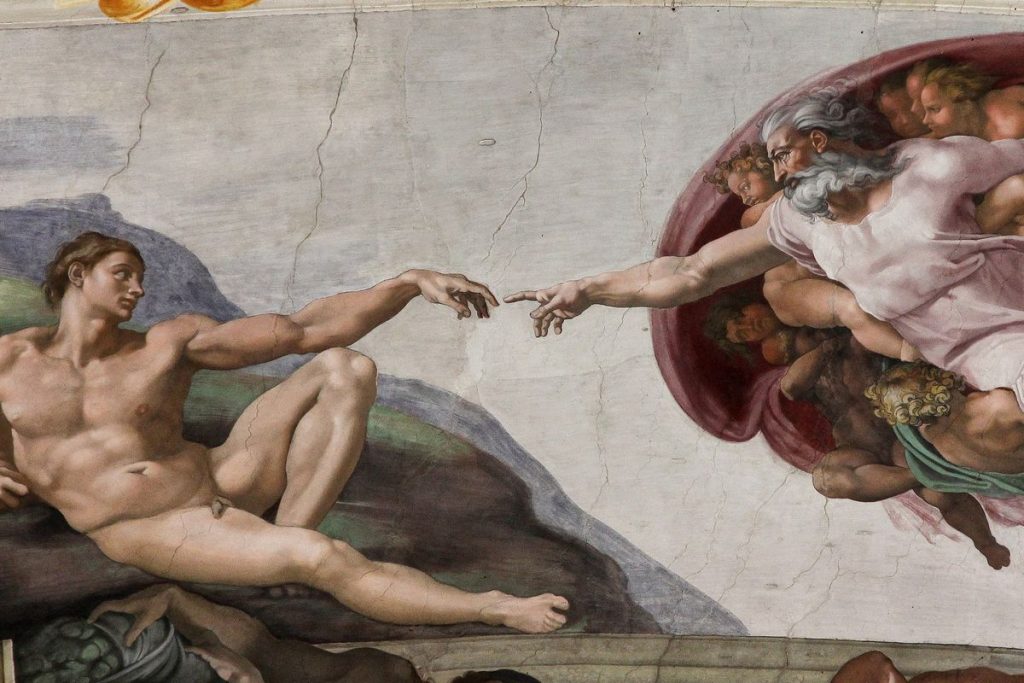 Adam s Creation Sistine Chapel ceiling by Michelangelo JBU33cut.0