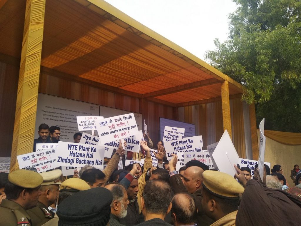 Angry Okhla Delhi residents stop public hearing of Jindals waste based thermal power plant 5