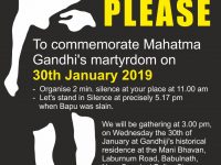 National Call for 2 minutes Silence on Gandhiji’s Martyrdom Day