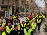 Yellow Vest protesters march in France on December 1, 2018. Photo credit: Thomas Bresson/CC 4.0