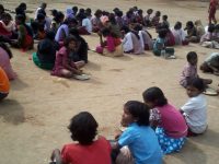 Students taking lunch in one of the Ashram Schools in Kurkheda block of Gadchiroli district of Maharashtra