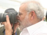 INDIA - NOVEMBER 12:  Narendra Modi, Chief Minister of Gujarat with Camera in Gujarat, India ( Photographer )  (Photo by Shailesh Raval/The India Today Group/Getty Images)