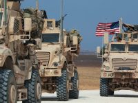U.S. soldiers enter Syria and U.S. armored vehicles near Syria-Turkey border