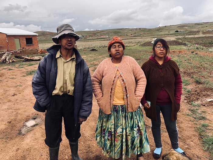 Family of poor Altiplano farmers
