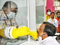 A walk-in test centre for coronavirus in Ernakulam