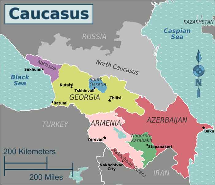 Caucasus regions map2