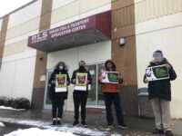 Emergency rally for Professor Saibaba held outside Indian visa and passport application center in Canada
