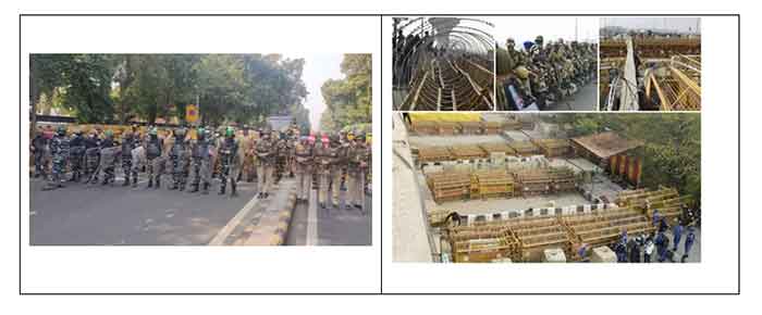 farmers delhi barricades