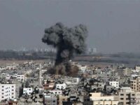Smoke rises after an Israeli missile strike rocks Gaza City on 11 May. Ali HamadAPA images