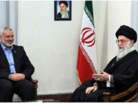   Iran’s Supreme Leader Ayatollah Ali Khamenei (R) met Hamas leader Ismail Haniyeh, Tehran, (File photo) 