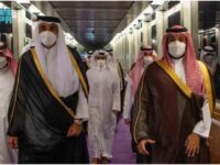 Saudi Crown Prince Mohammed Bin Salman (R) received Qatar’s Emir Sheikh Tamim bin Hamad Al Thani (L), Jeddah, May 11, 2021